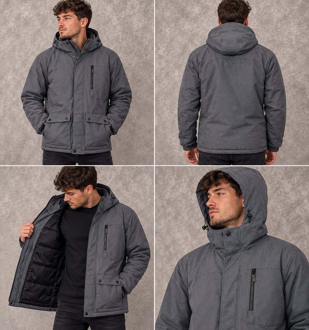 ZeroXposur Men's Cameron Midweight Hooded Jacket Iron Ion
